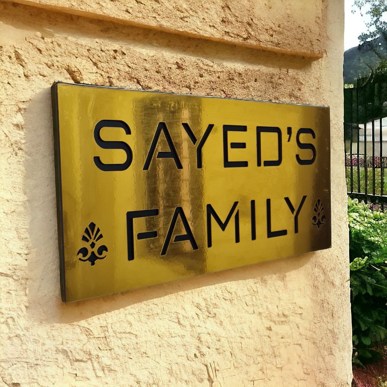 Golden Family Name Plate - Designer name plate